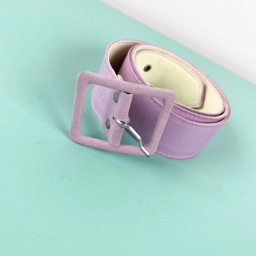 VINTAGE 80s Willi California Lavender Belted Retro Button Down Shirt Dress - Picture 6 of 10